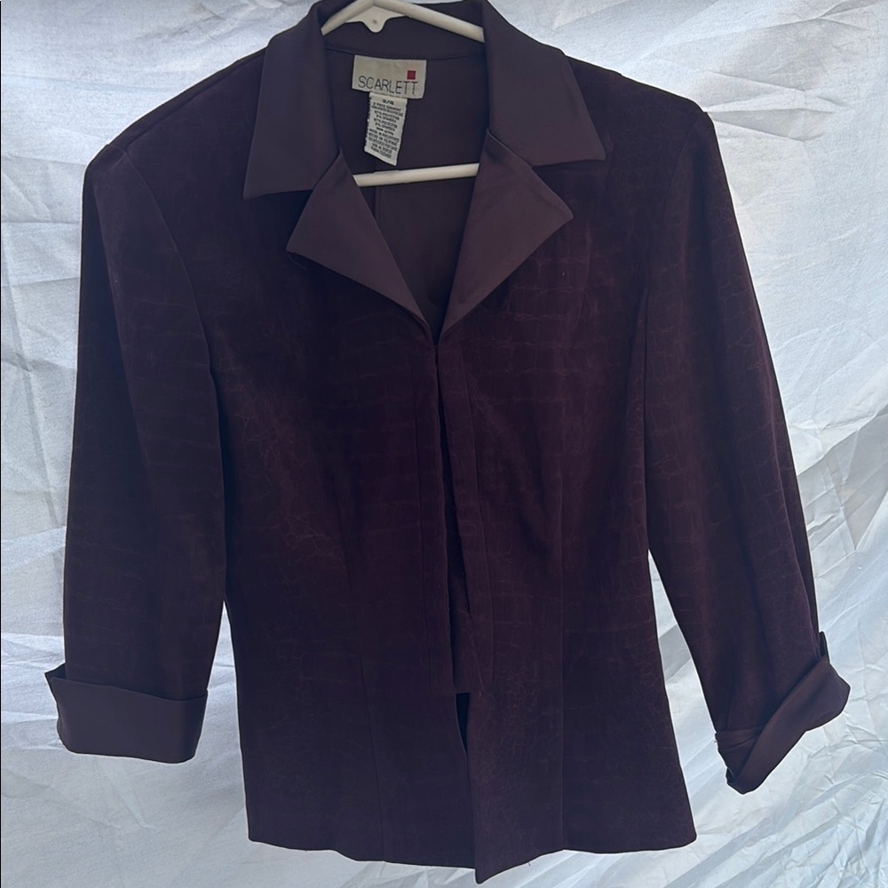 Scarlett Purple Blazer with Notched Lapels and Structured Shoulders